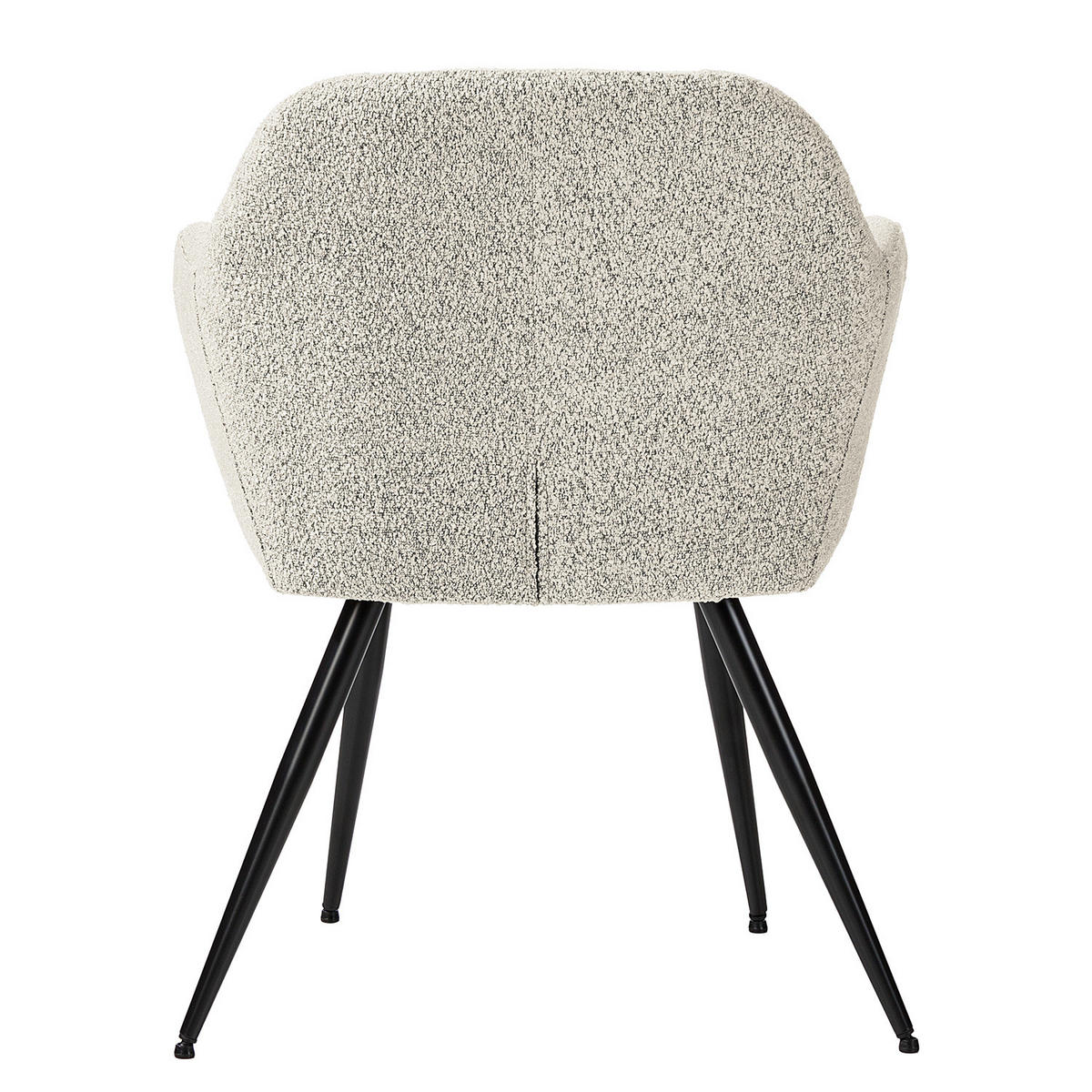 POLSTERSTUHL - Bouclé / Edelstahl, 2er-Set - Beige/Schwarz, Textil (56/84/47cm) - home24