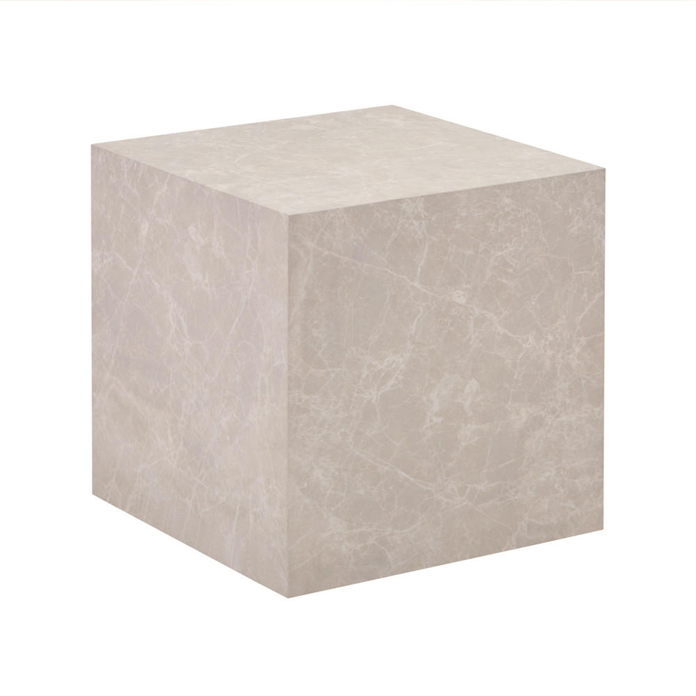 COUCHTISCH AMIRI M - Farbe: Beige, Größe: 50 x 50 x 50 cm - Beige, Holzwerkstoff/Textil (50/50/50cm) - Home Deluxe