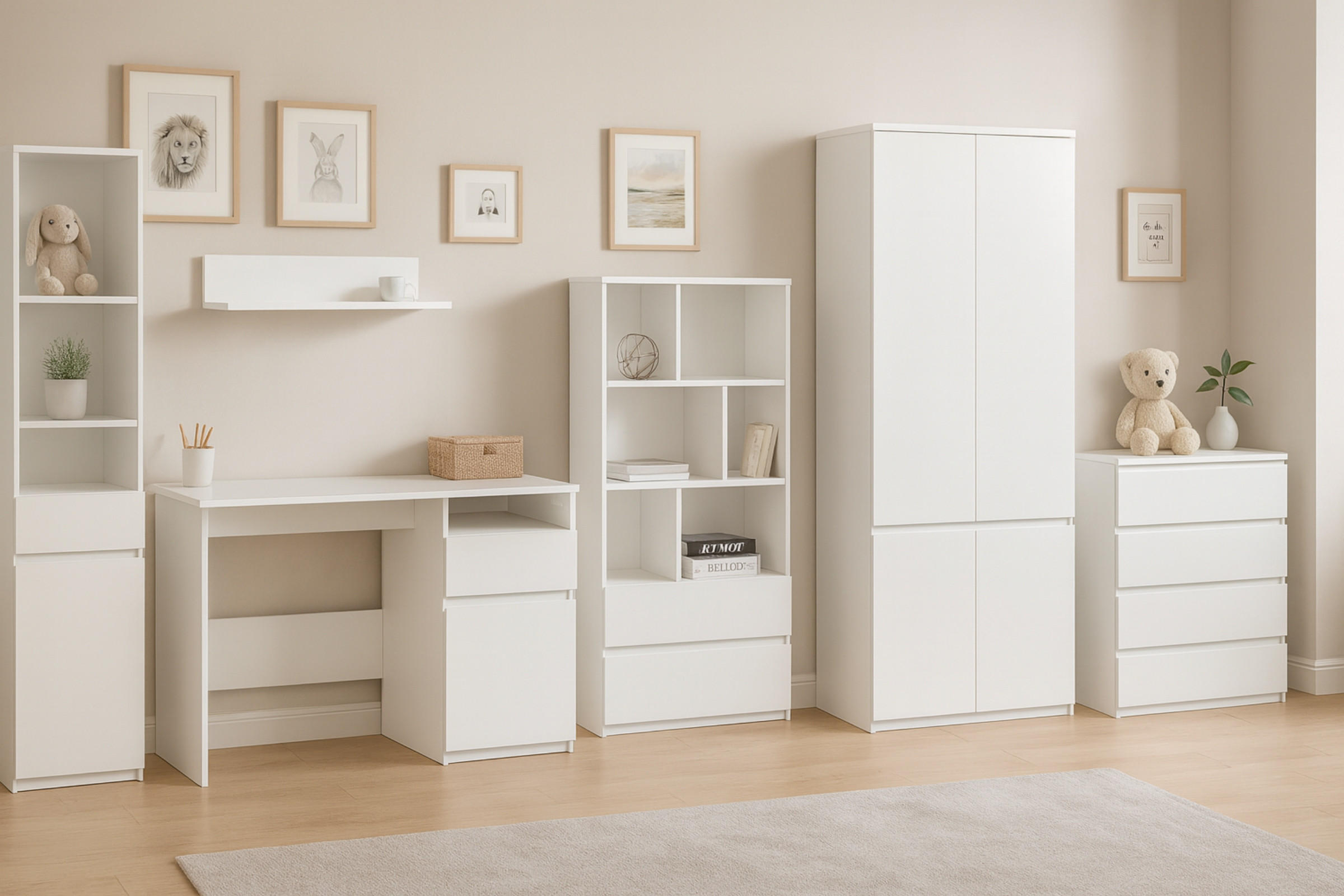JUGNEDZIMMER-SET ARCO A 6-teilig in Weiß Arctic Matt - Weiß, Holzwerkstoff (405/195/52cm) - Deine Möbel 24