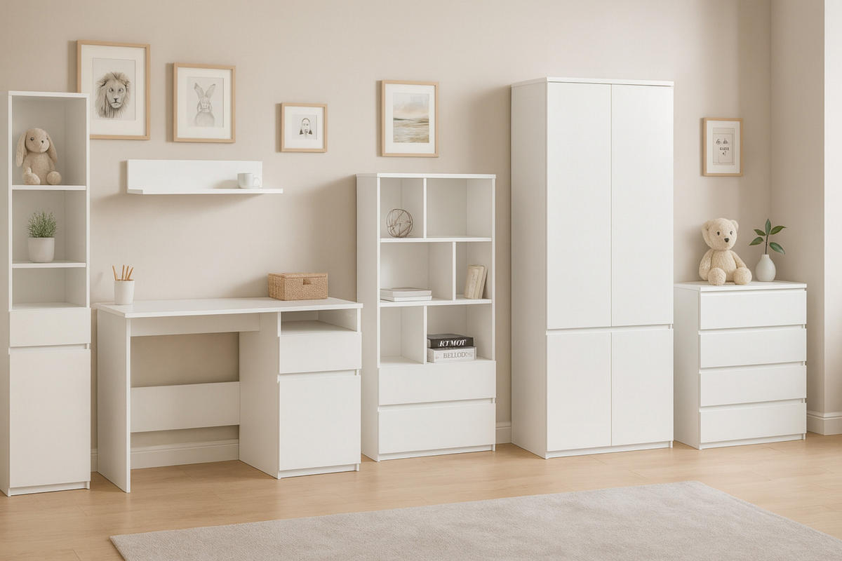 JUGNEDZIMMER-SET ARCO A 6-teilig in Weiß Arctic Matt - Weiß, Holzwerkstoff (405/195/52cm) - Deine Möbel 24