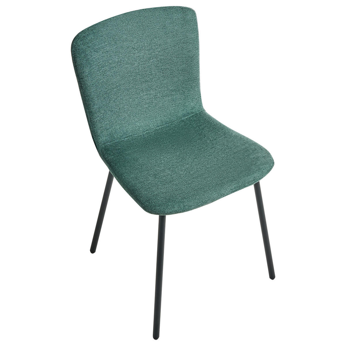 ESSZIMMERSTUHL 4er-Set Grün Caldwell - Schwarz/Grün, Textil (45/80/46cm) - Beliani