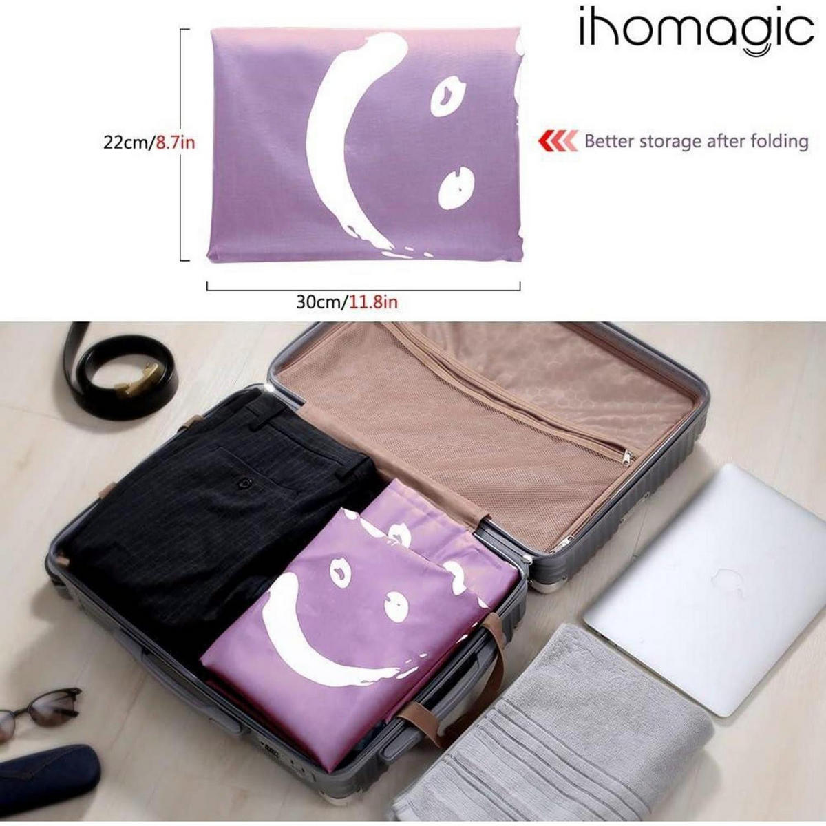 WÄSCHESACK 2-teiliges Set 120L Violett - Lila, Textil (66/92/66cm)