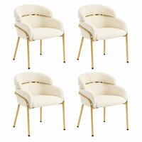 ESSZIMMERSTUHL 4er-Set Samt Beige mit Metallbeinen - Beige, Metall (53.2/79/53cm) - Meubliv