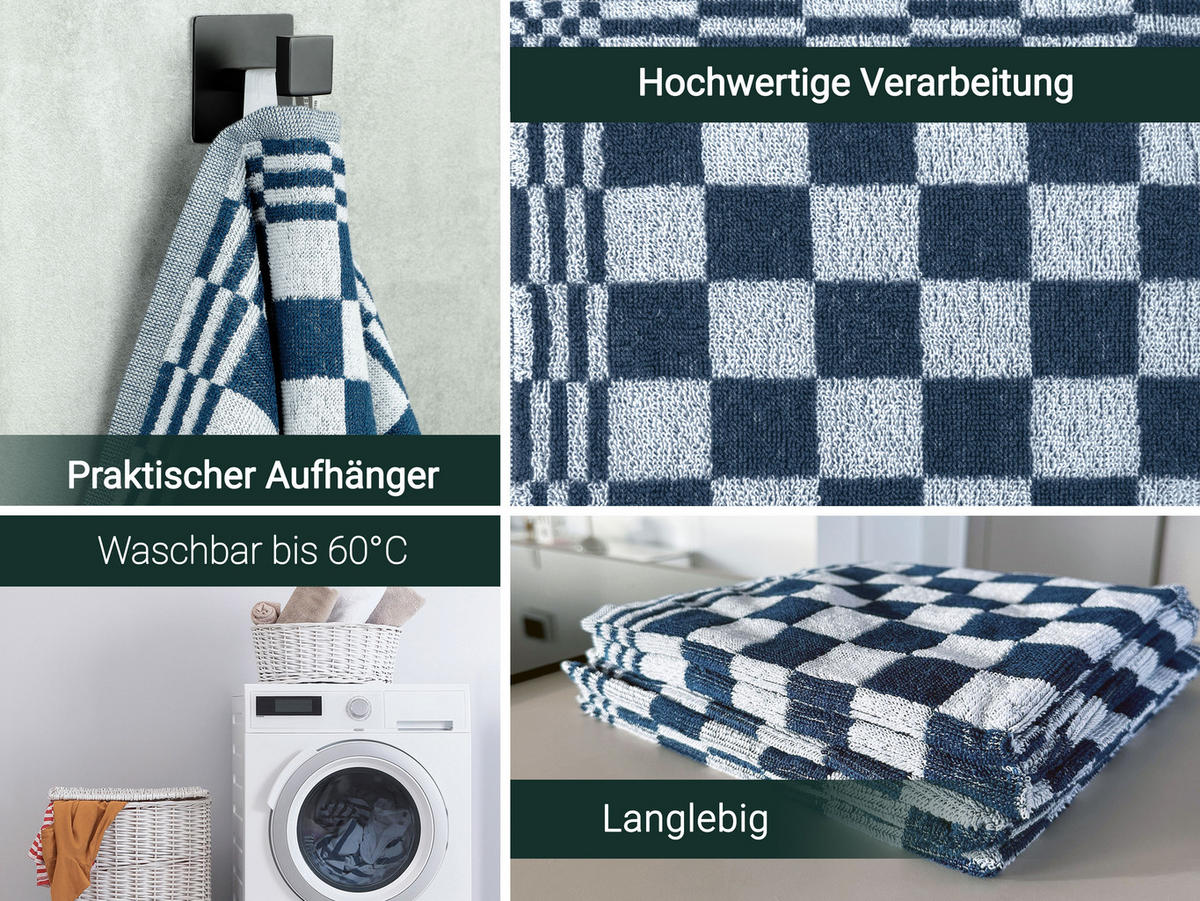 GESCHIRRTÜCHER, 4er-Set, 50x50 cm, 100% Baumwolle, Blau - Blau, Textil (50/50cm) - Zollner