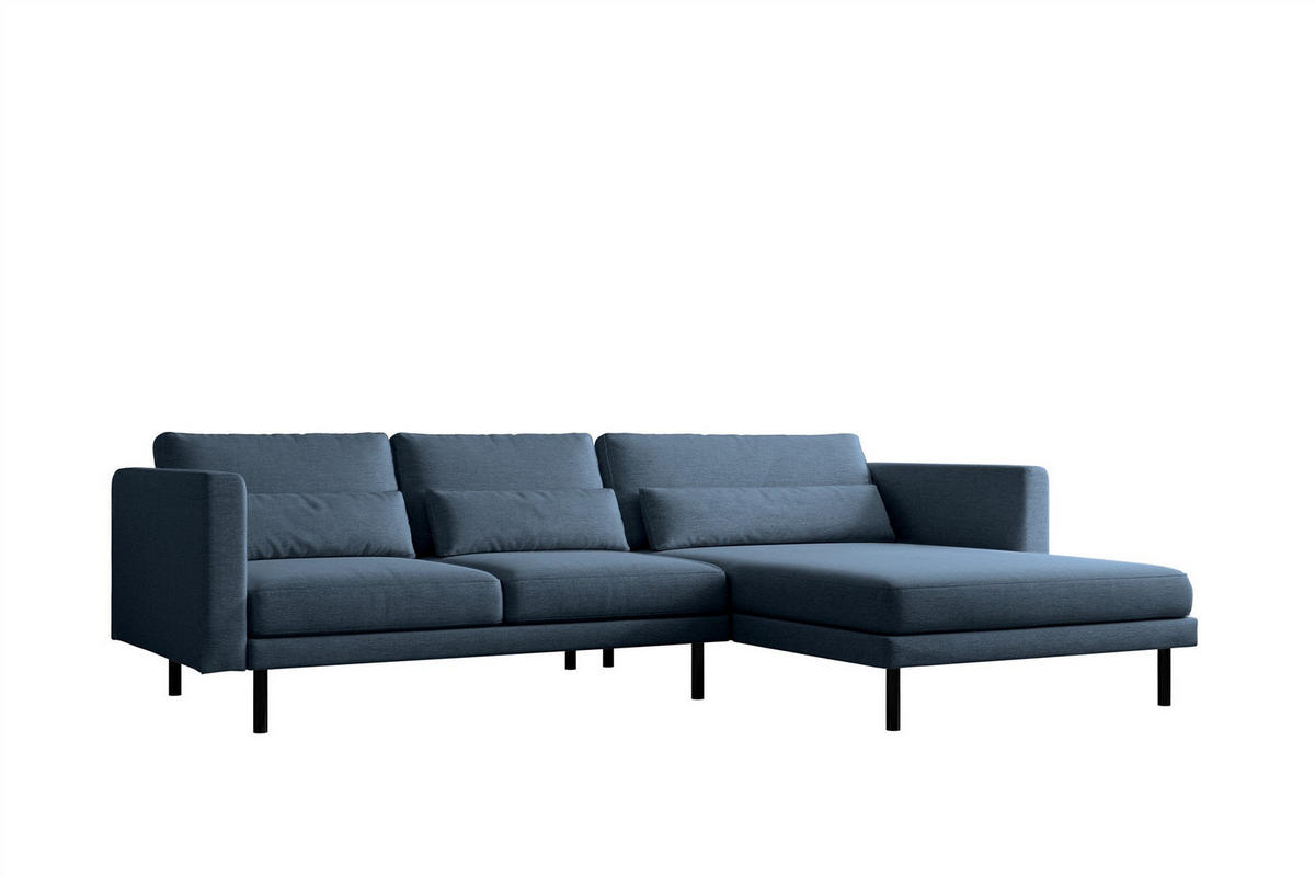 ECKSOFA Agada In Verita - Dunkelblau, Holzwerkstoff/Textil (281/174cm) - Fun Möbel