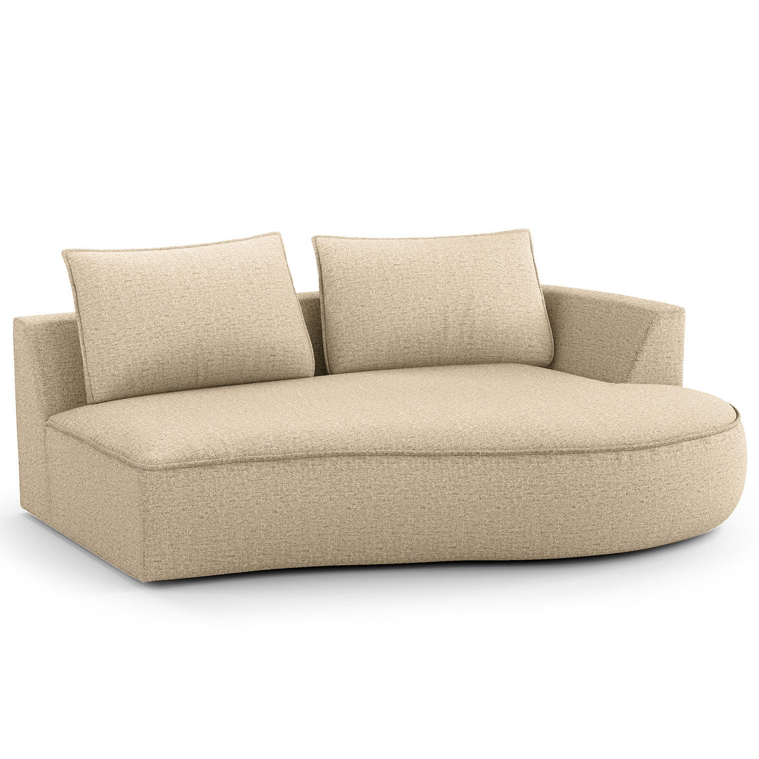 OTTOMANE - modular - Taupe/Schwarz, Kunststoff/Textil (196/82/146cm) - home24