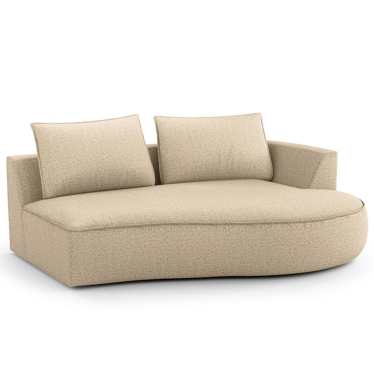 OTTOMANE - modular - Taupe/Schwarz, Kunststoff/Textil (196/82/146cm) - home24