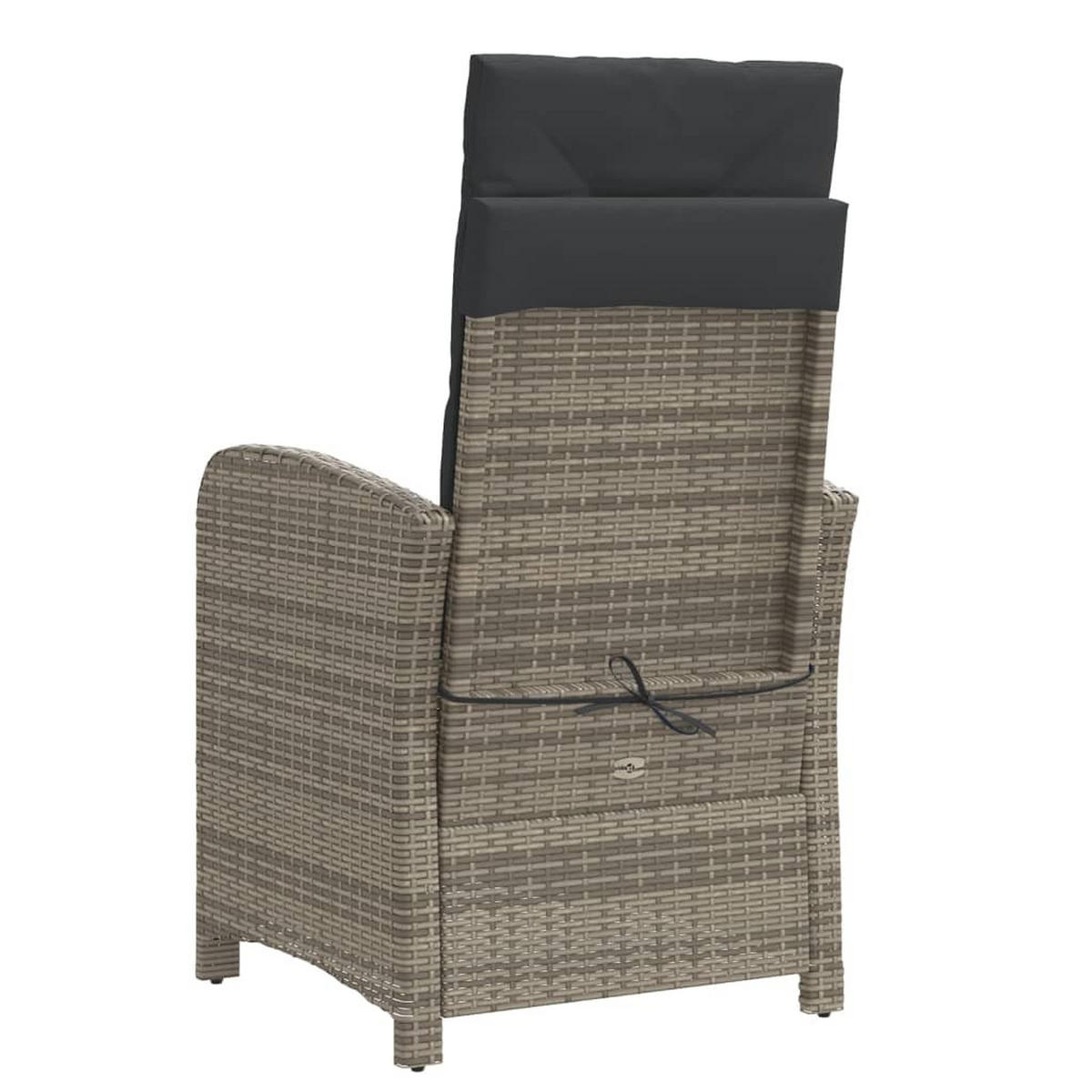 GARTENSESSEL Mit Kissen 2er Set Verstellbar Grau Poly Rattan - Grau, Kunststoff (57/93/58.5cm) - vidaXL