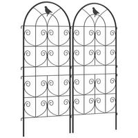 RANKGITTER 2er Set Metall Schwarz - Schwarz, Metall (1.3/120/50cm) - Outsunny