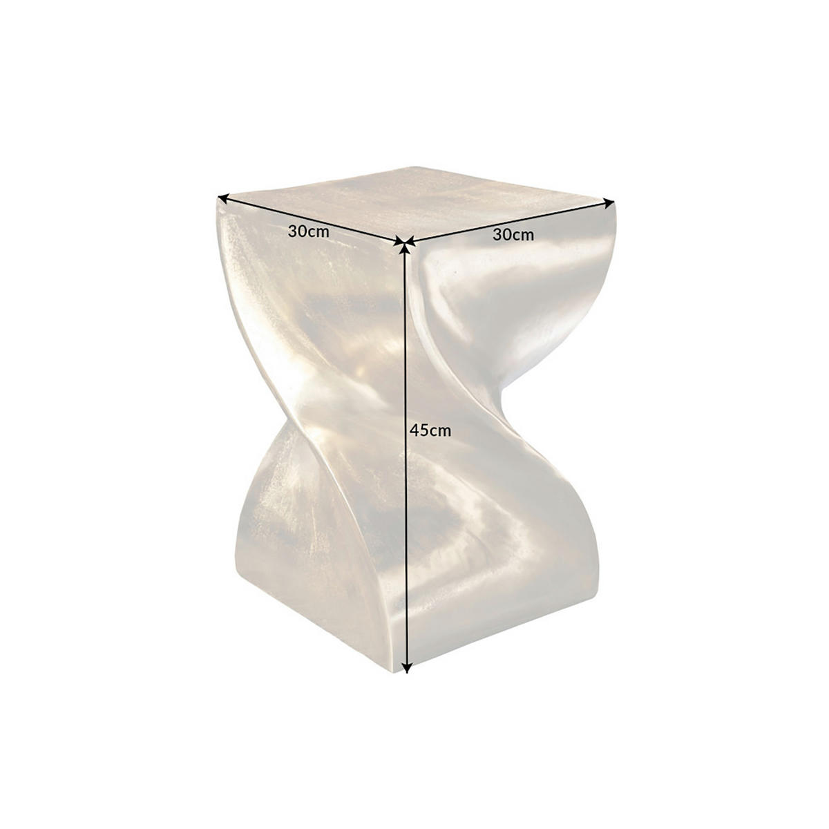 BEISTELLTISCH TWIST Metall Gold 45 cm - Goldfarben, Metall (30/30/45cm) - riess-ambiente