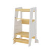 LERNTURM Steppy Höhenverstellbar Montessori Kippschutz weiß/natur - Weiß/Naturfarben, Holzwerkstoff (44/90/44cm) - Sämann – make a difference.