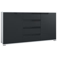 SIDEBOARD Sylt Schwarz matt / Schwarz Hochglanz - Schwarz, Holzwerkstoff (138.5/75.5/35cm) - Vladon