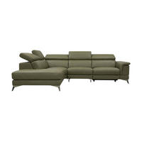 ECKSOFA Planet Echtleder Olivgrün - Olivgrün, Leder/Metall (232/256cm)