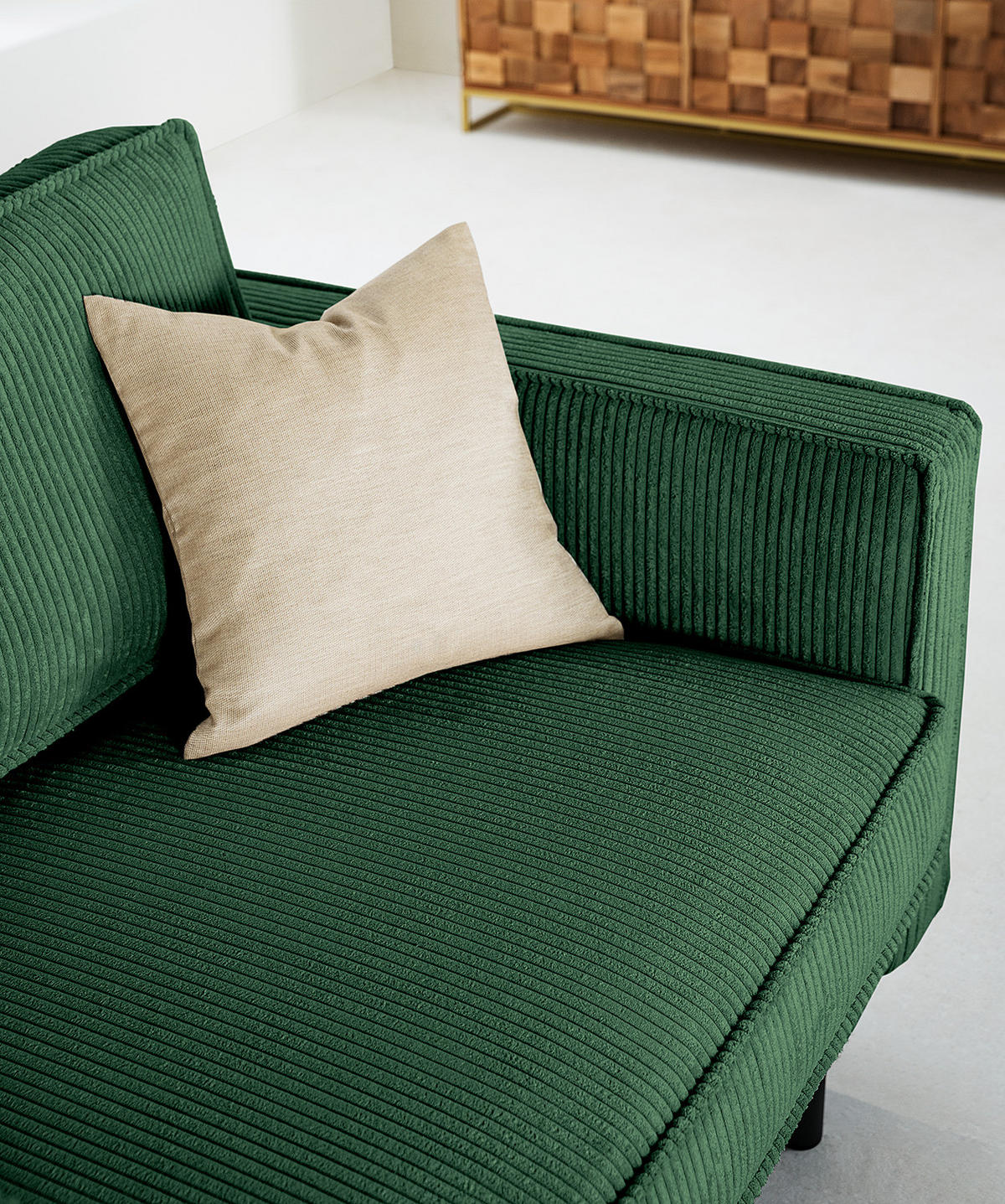 XL SESSEL - Dunkelgrün/Schwarz, Textil/Metall (117/81/96cm) - home24