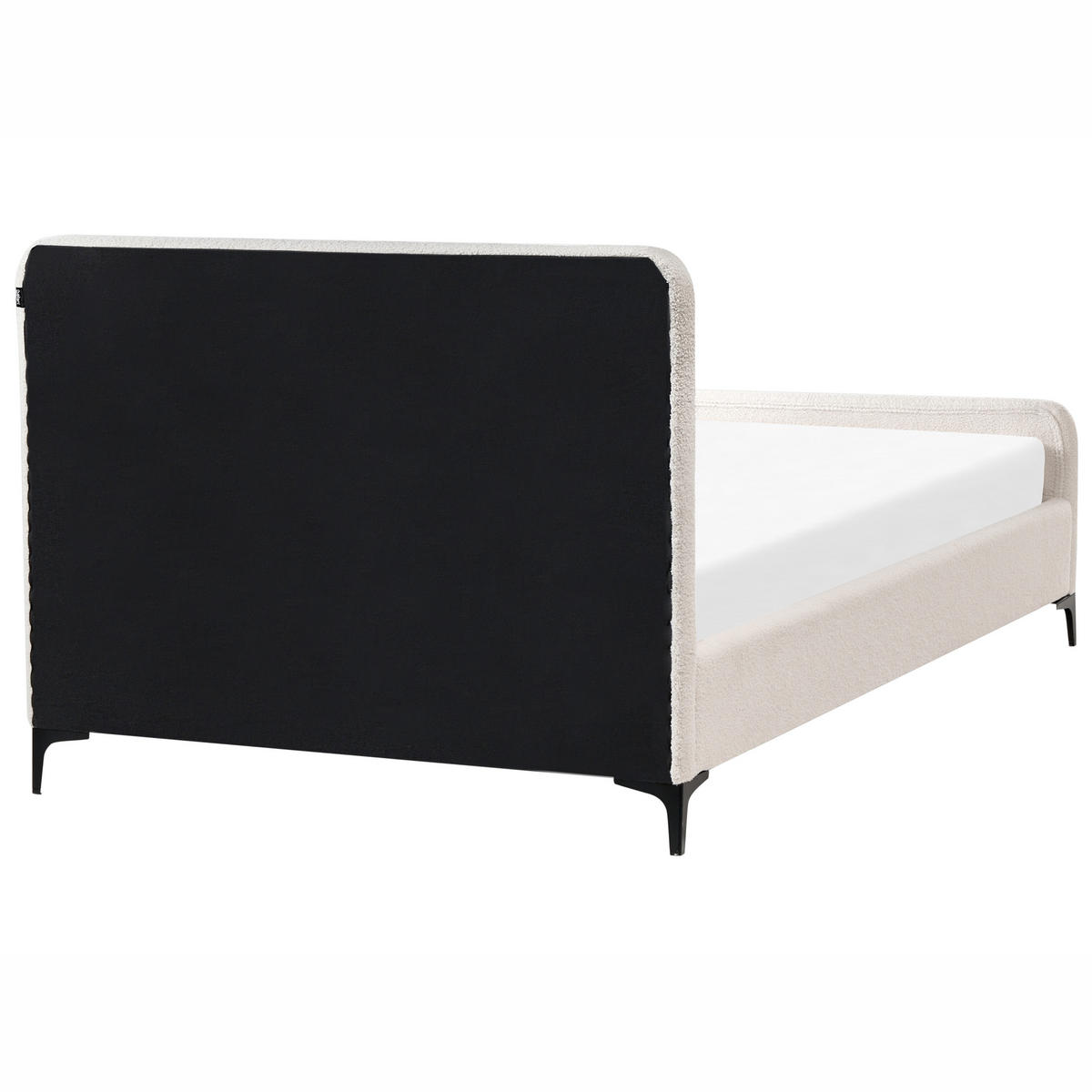 BETT mit Lattenrost 120/200 cm Cremeweiß Lunan - Schwarz/Weiß, Textil (120/200cm) - Beliani