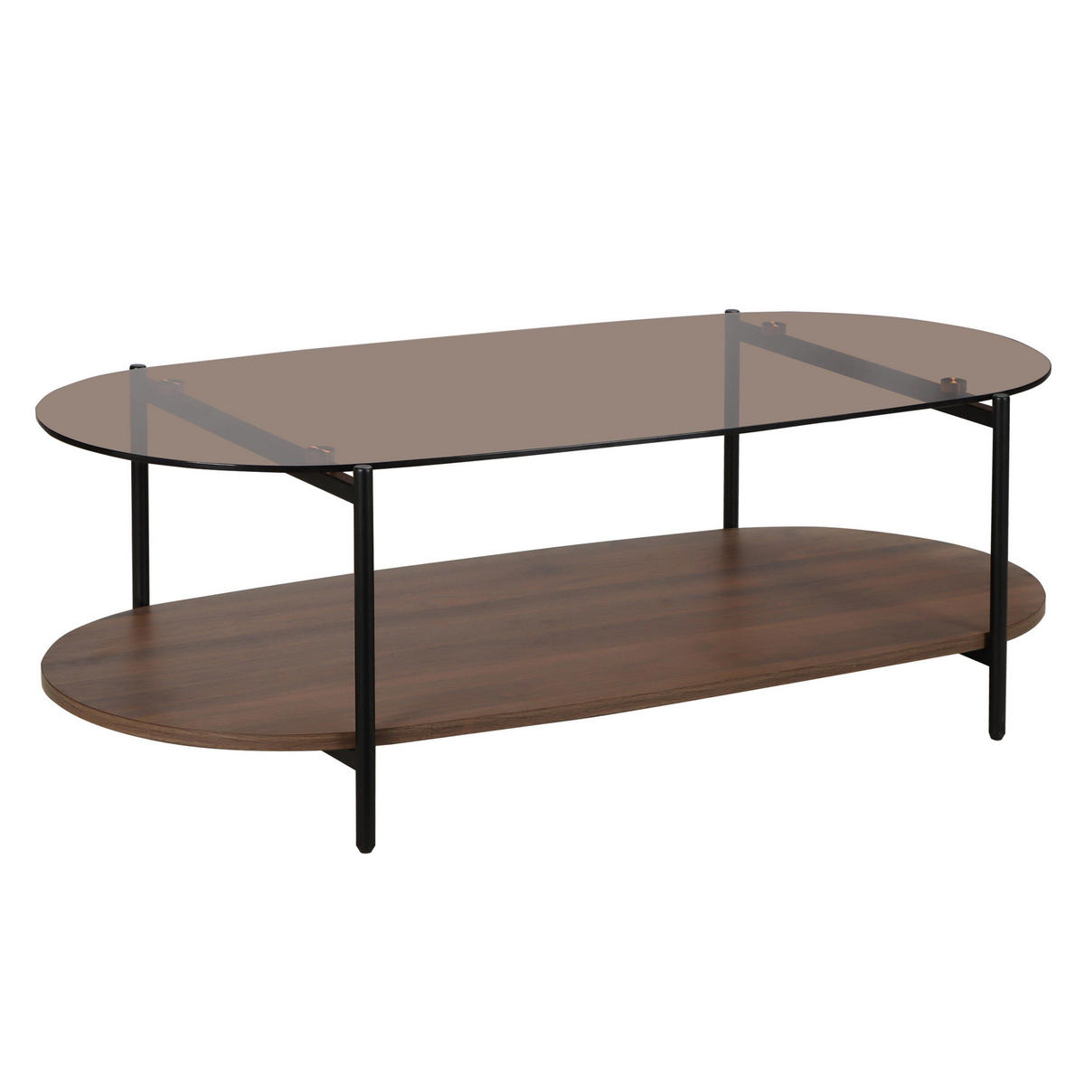 COUCHTISCH, Braun - Braun, Glas (120/55/40cm) - Oviala