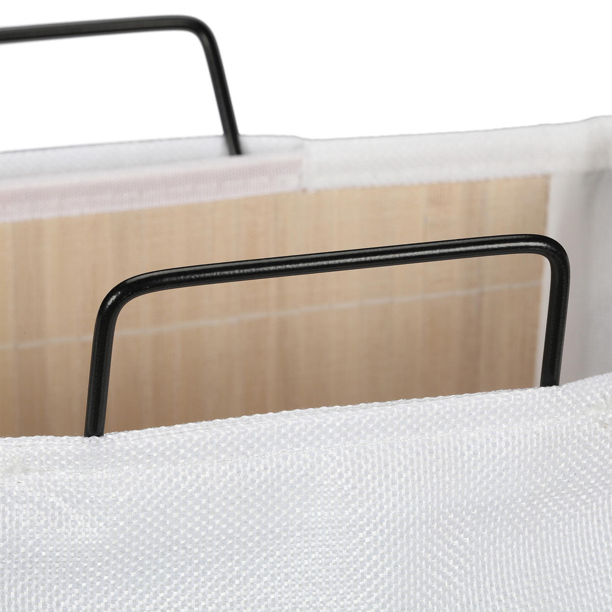 WÄSCHEKORB - Weiß, Holz/Textil (38/61/22cm) - Relaxdays