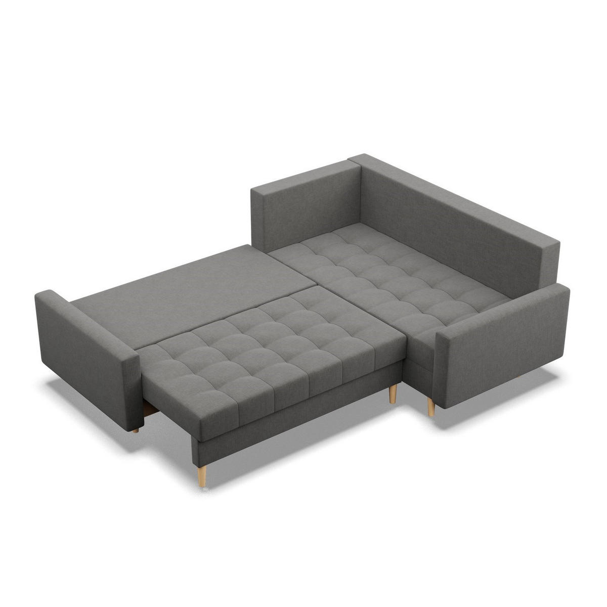 ECKSOFA RECHTS MIT SCHLAFFUNKTION ELMA, Dunkelgrau - Dunkelgrau, Textil (223/172cm) - Mebligo