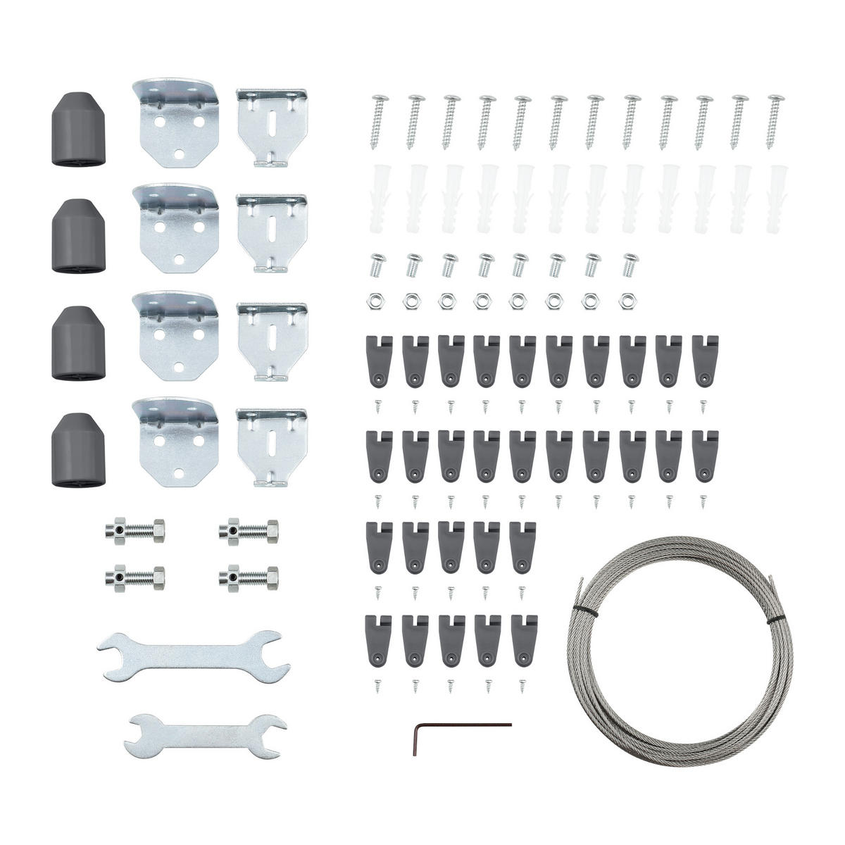 SEILSPANNMARKISE Braga - Dunkelgrau, Textil (140/0.2/420cm) - [en.casa]