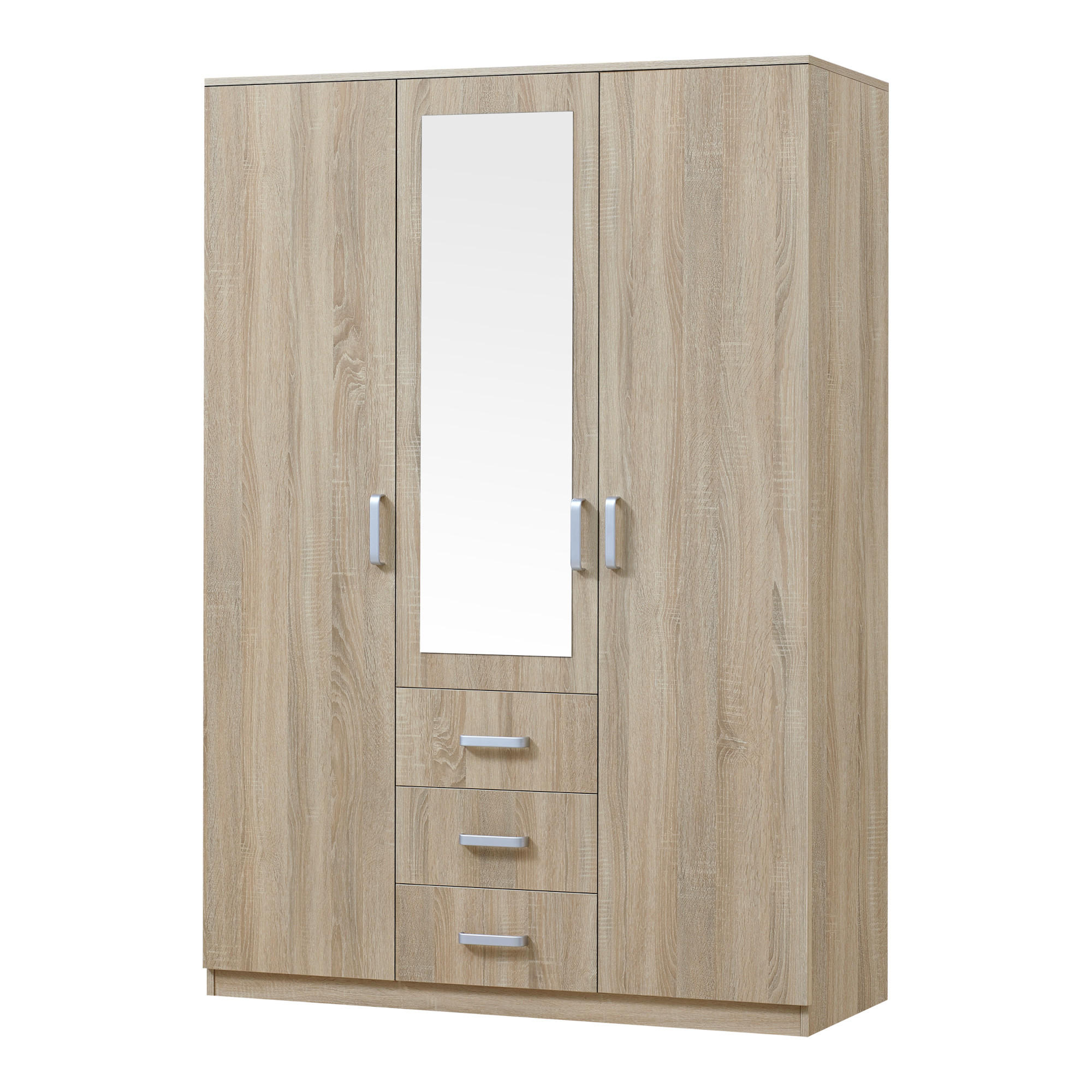 [en.casa] Kleiderschrank Sonoma Eiche 120x176x52 cm