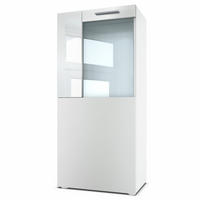 VITRINE Movie Absetzungen in Weiß Hochglanz - Weiß Hochglanz, Holzwerkstoff (50.5/111/32.5cm) - Vladon