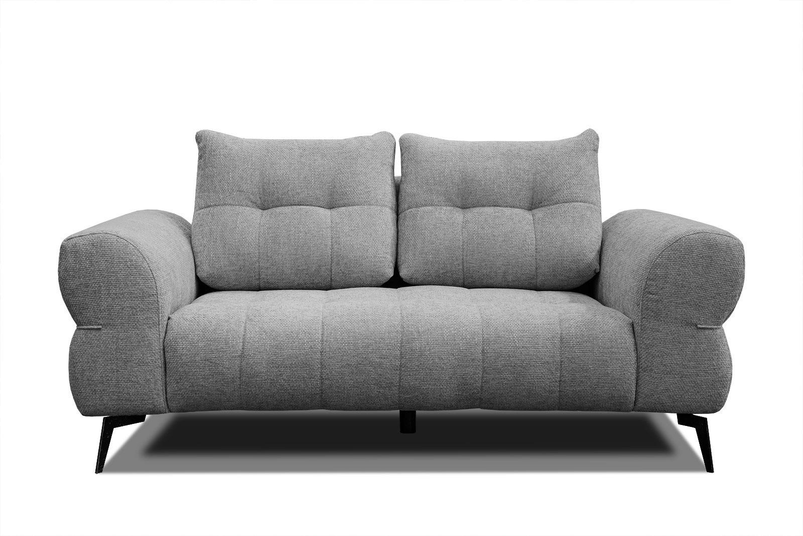 SOFA SALVINI 2-Sitzer, grau - Schwarz/Grau, Holzwerkstoff/Textil (176/88/99cm) - Courtois Laville