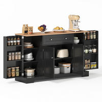 SIDEBOARD 138 cm in Schwarz mit Schublade, verstellbaren Einlegeböden und Kippschutz - Schwarz, Holzwerkstoff (138/85/40cm) - Flora Grace