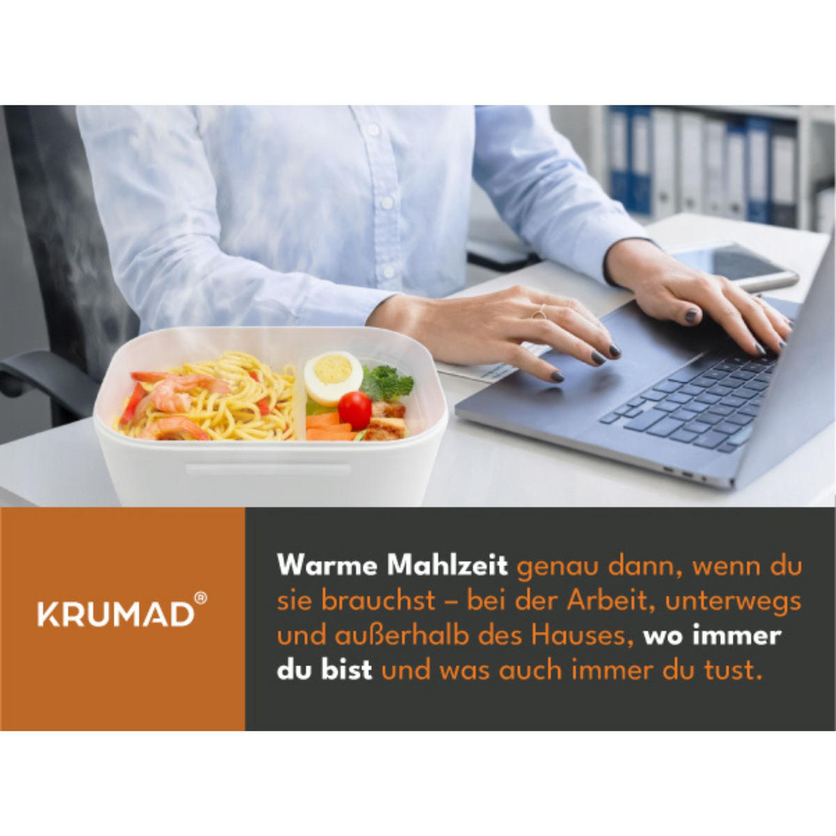 LUNCHBOX Elektrisch, Warmhaltebox für Essen - Weiß, Kunststoff (10/5/5cm) - KRUMAD