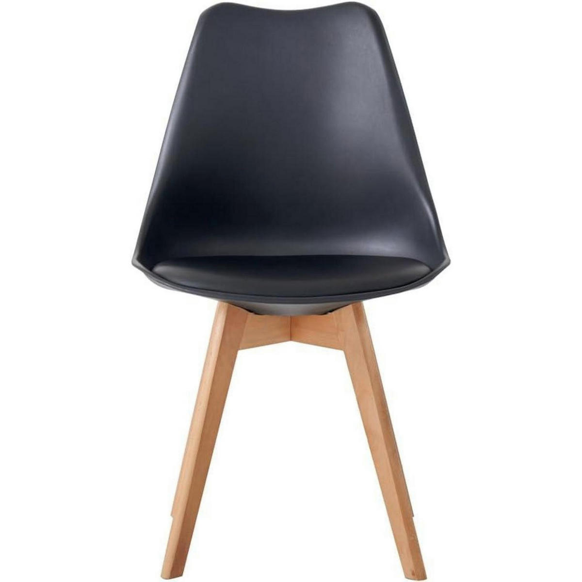 ESSZIMMERSTÜHLE 2er-Set mit Buchenholzbeinen Schwarz - Schwarz, Kunststoff (40/83/40cm)