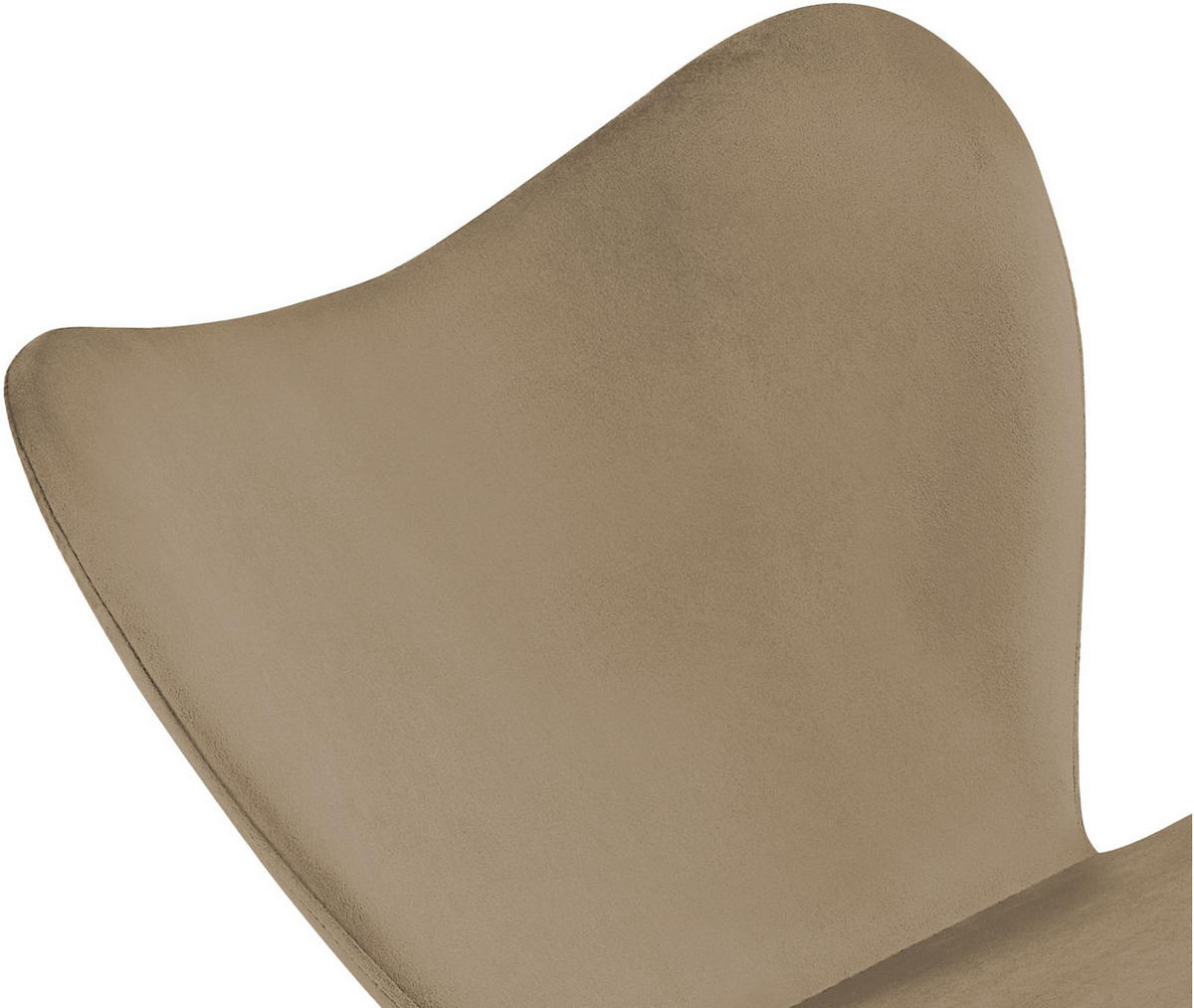 ESSZIMMERSTUHL 2 Samt Taupe - Taupe/Schwarz, Textil/Metall (50/80/58cm) - CLP