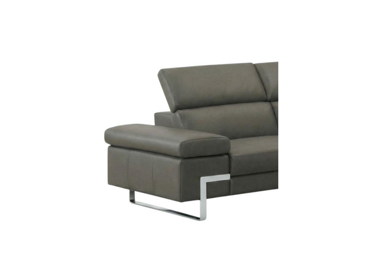 3-SITZER Sofa Opera Echtleder mit 1 x Relaxfunktion Greige - Greige, Leder/Metall (223/75/109cm)