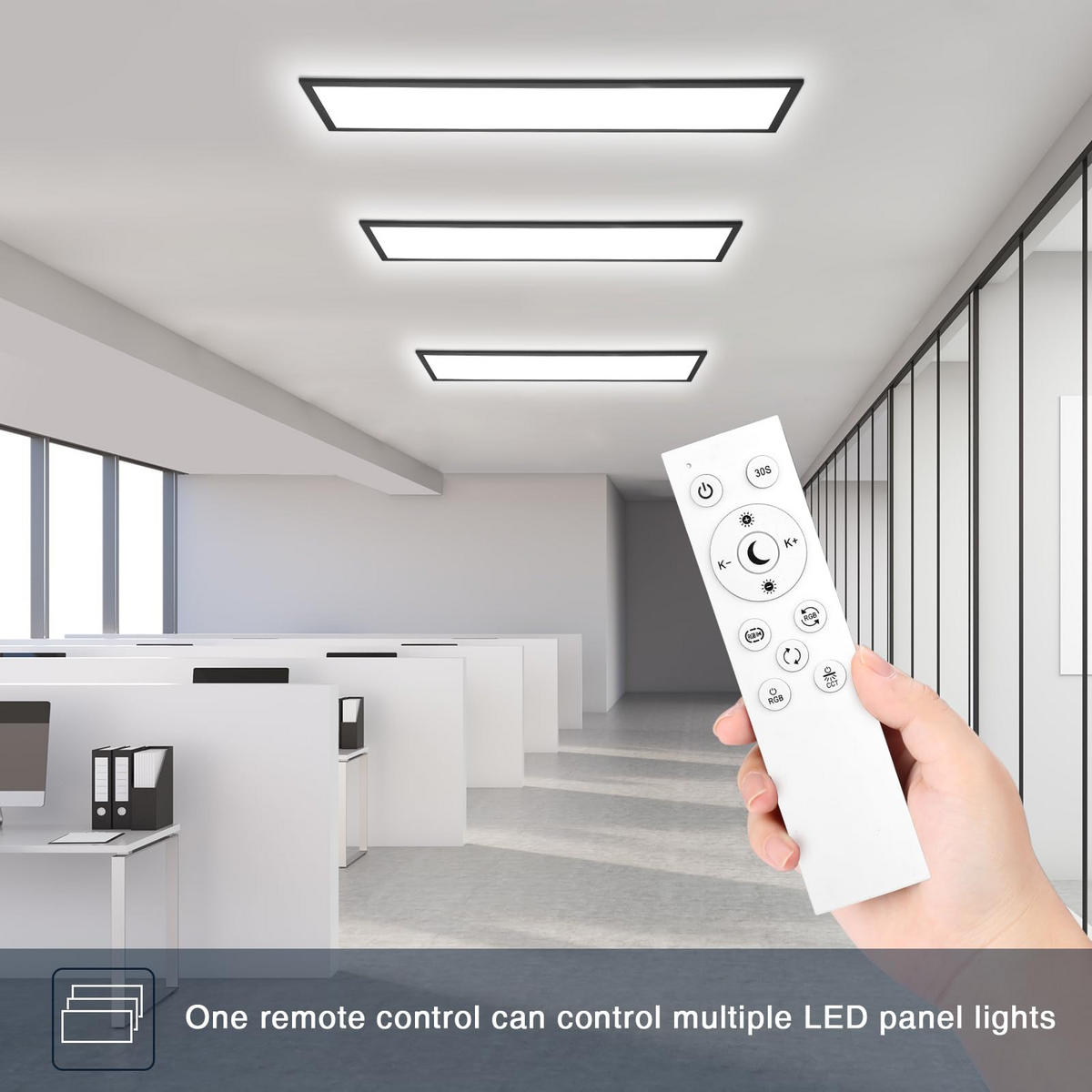 DECKENLEUCHTE PA1041FVB LED Panel Dimmbar 100/25/3.9 CM - Weiß, Metall (100/25/3.9cm) - LOVHAUS