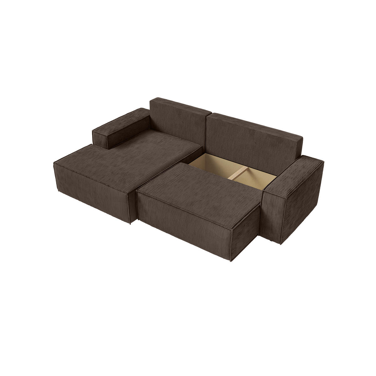 ECKSOFA Kokko mit Schlaffunktion, Braun - Braun, Textil (267/167cm) - Fedve