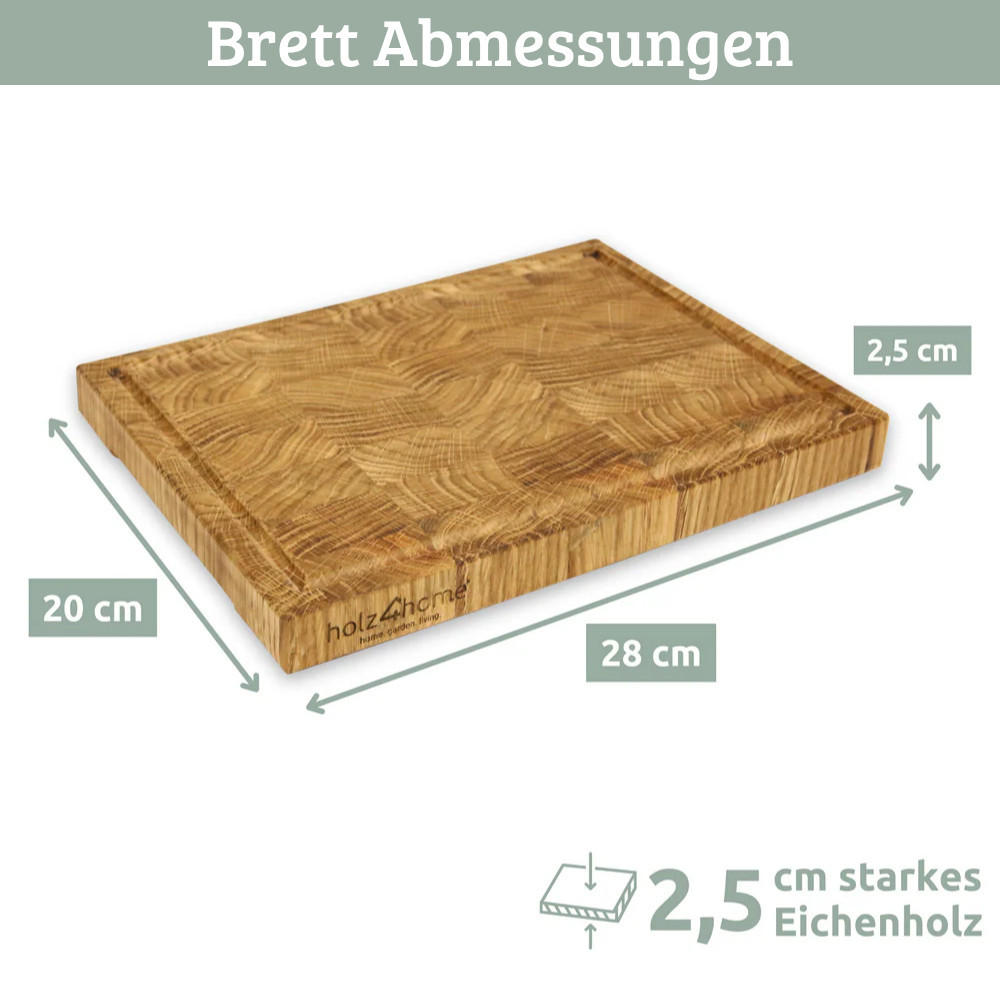 SCHNEIDEBRETT Holz klein MILA klingenschonend 28x20x2,5 cm - Braun, Holz (28/20cm) - DELUKE