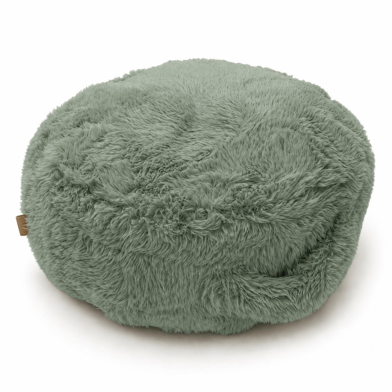KINDERPOUF Mammoth rund flauschig - Salbeigrün, Textil (65/65/65cm) - MeowBaby