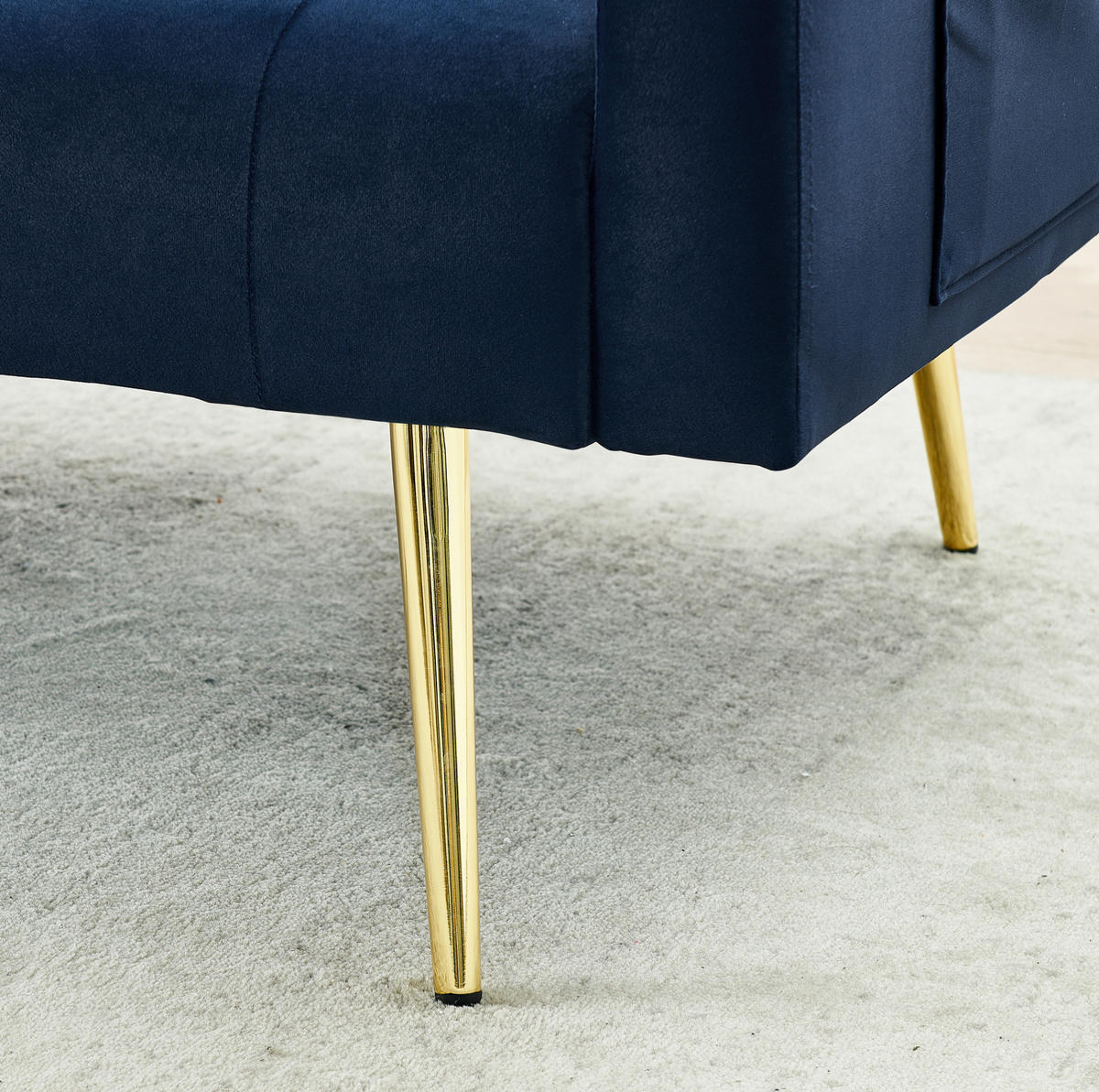 SOFA 2-Sitzer mit 3-fach verstellbarer Rückenlehne Blau Samt - Blau, Holzwerkstoff (177/74/78cm) - Meubliv