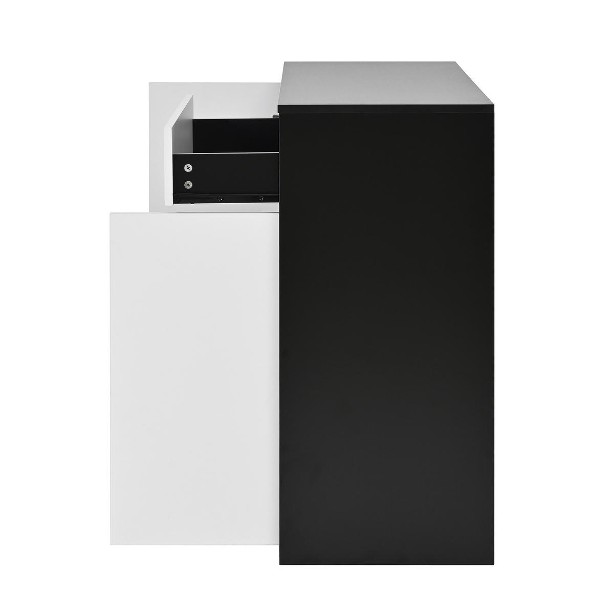 SCHUHSCHRANK aus Spanplatte 105x39,5x86cm in Schwarz-Weiß mit LED - Weiß, Holzwerkstoff (105/86/39.5cm) - Modfu