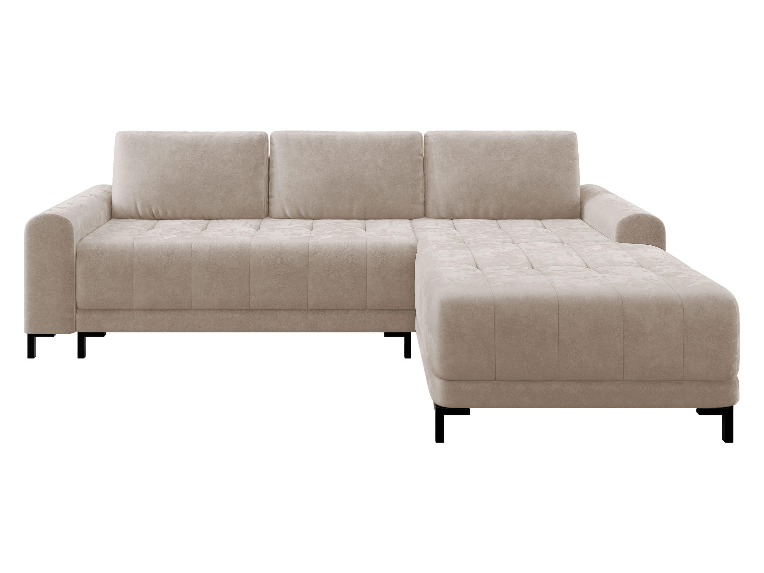 ECKSOFA Aris L, Seite: Rechts - Schwarz/Naturfarben, Holz/Textil (258/168cm) - MIRJAN24