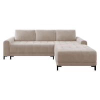 ECKSOFA Aris L, Seite: Rechts - Schwarz/Naturfarben, Holz/Textil (258/168cm) - MIRJAN24