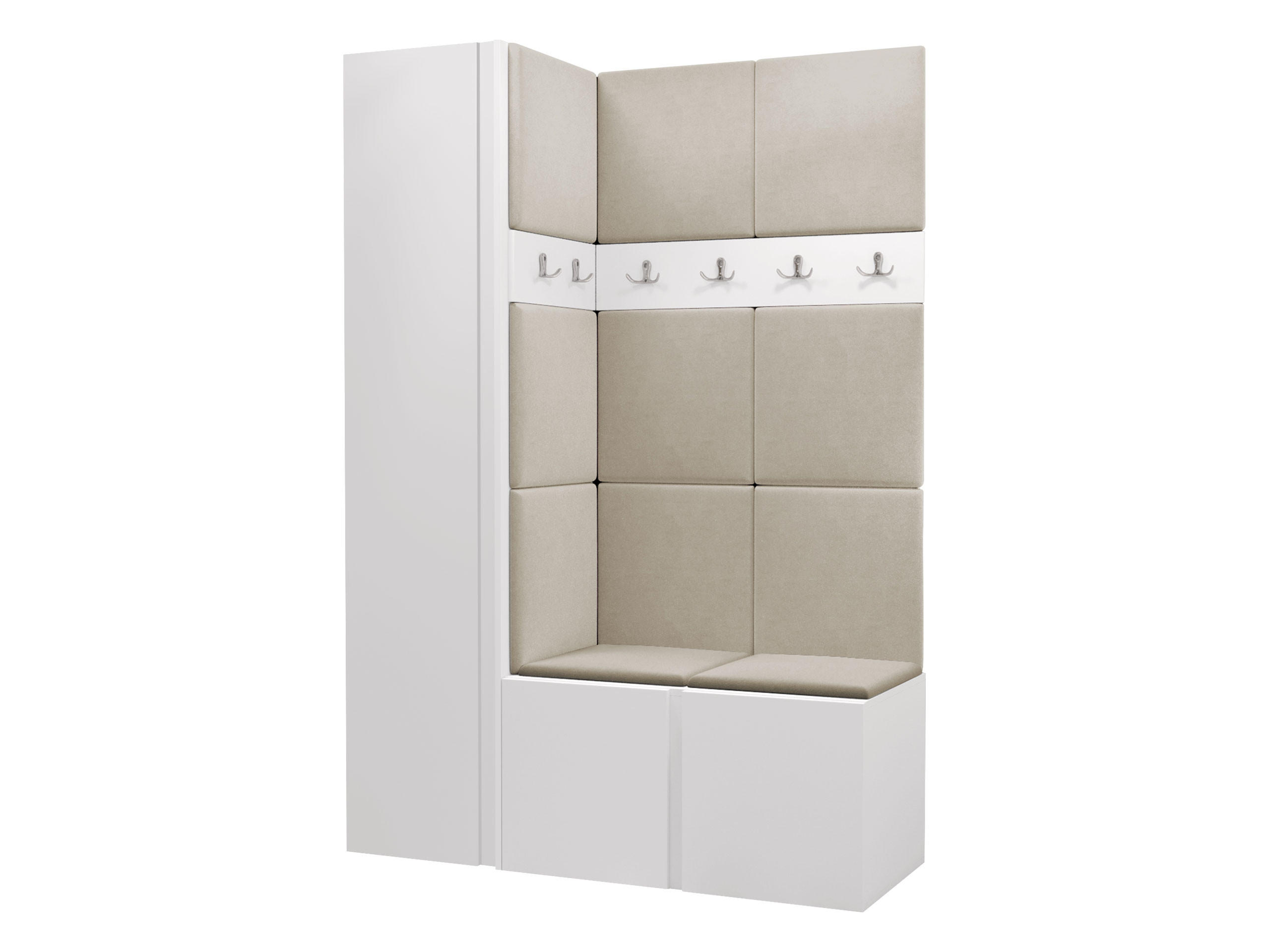 GARDEROBEN-SET Orion IX - Beige/Weiß, Holzwerkstoff/Kunststoff (124/186/46cm) - MIRJAN24