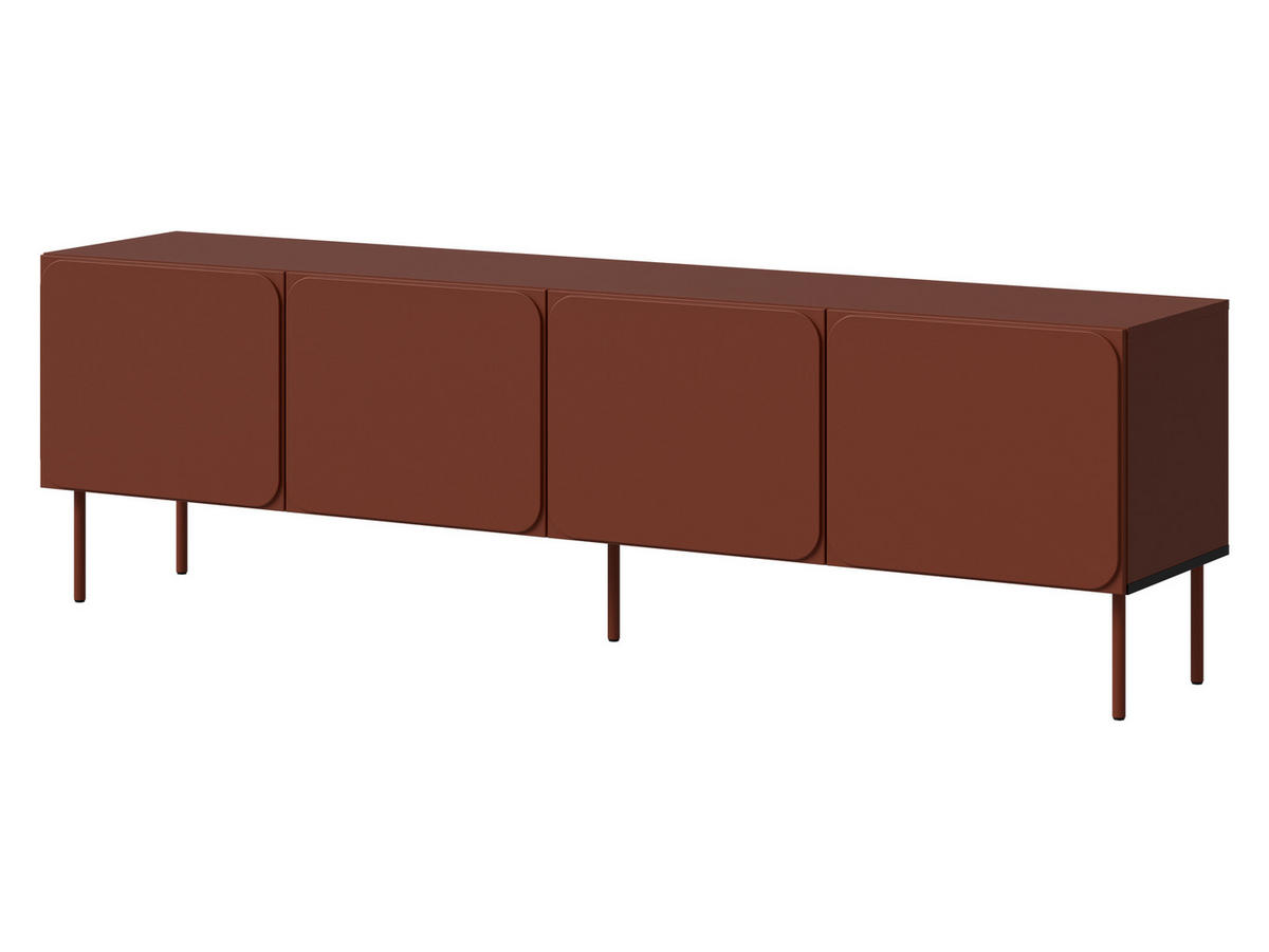 TV-LOWBOARD Rafael 200 4D - Rot, Holzwerkstoff/Metall (200/61/40cm) - MIRJAN24