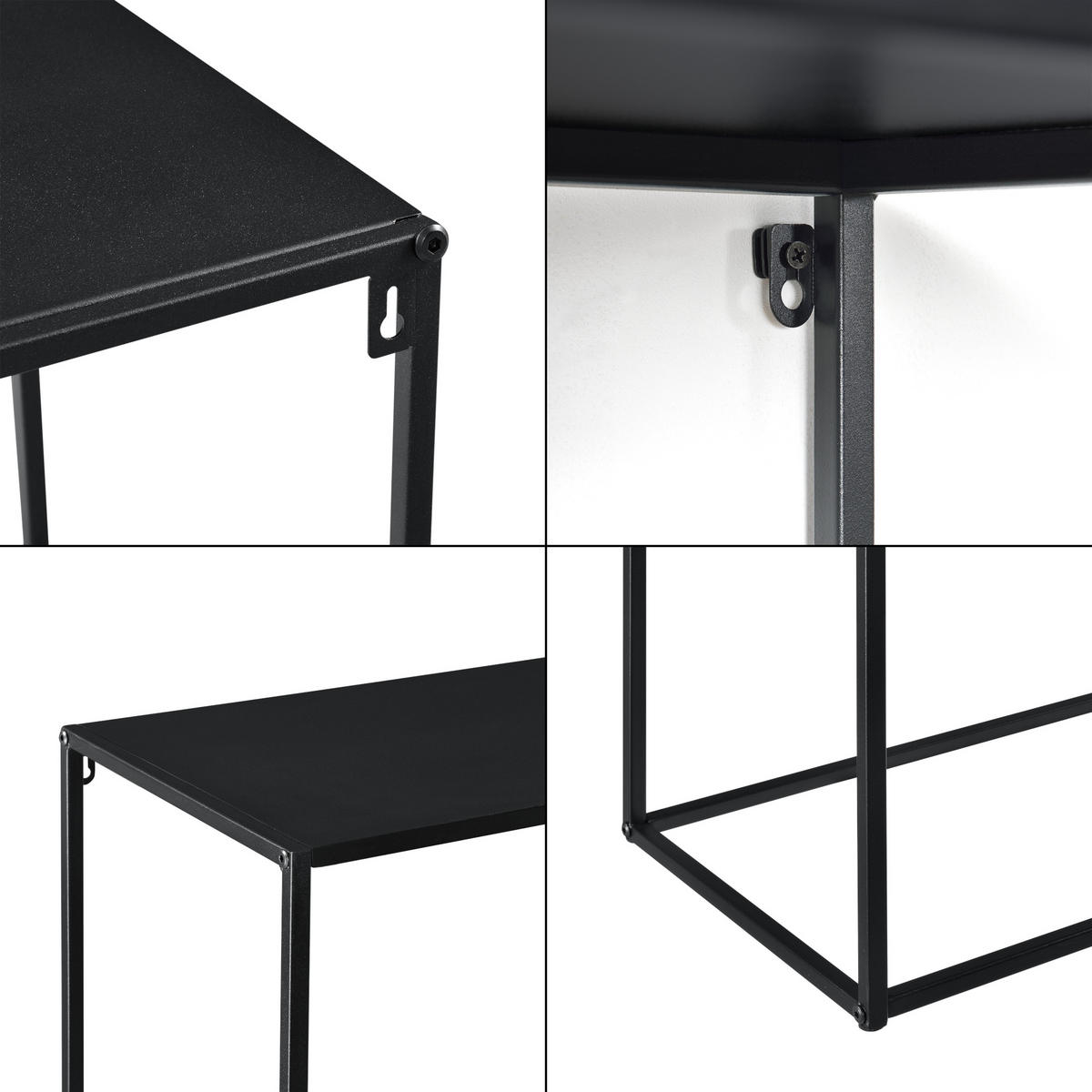 KONSOLENTISCH Turia - Schwarz, Metall (32/115/74cm) - [en.casa]