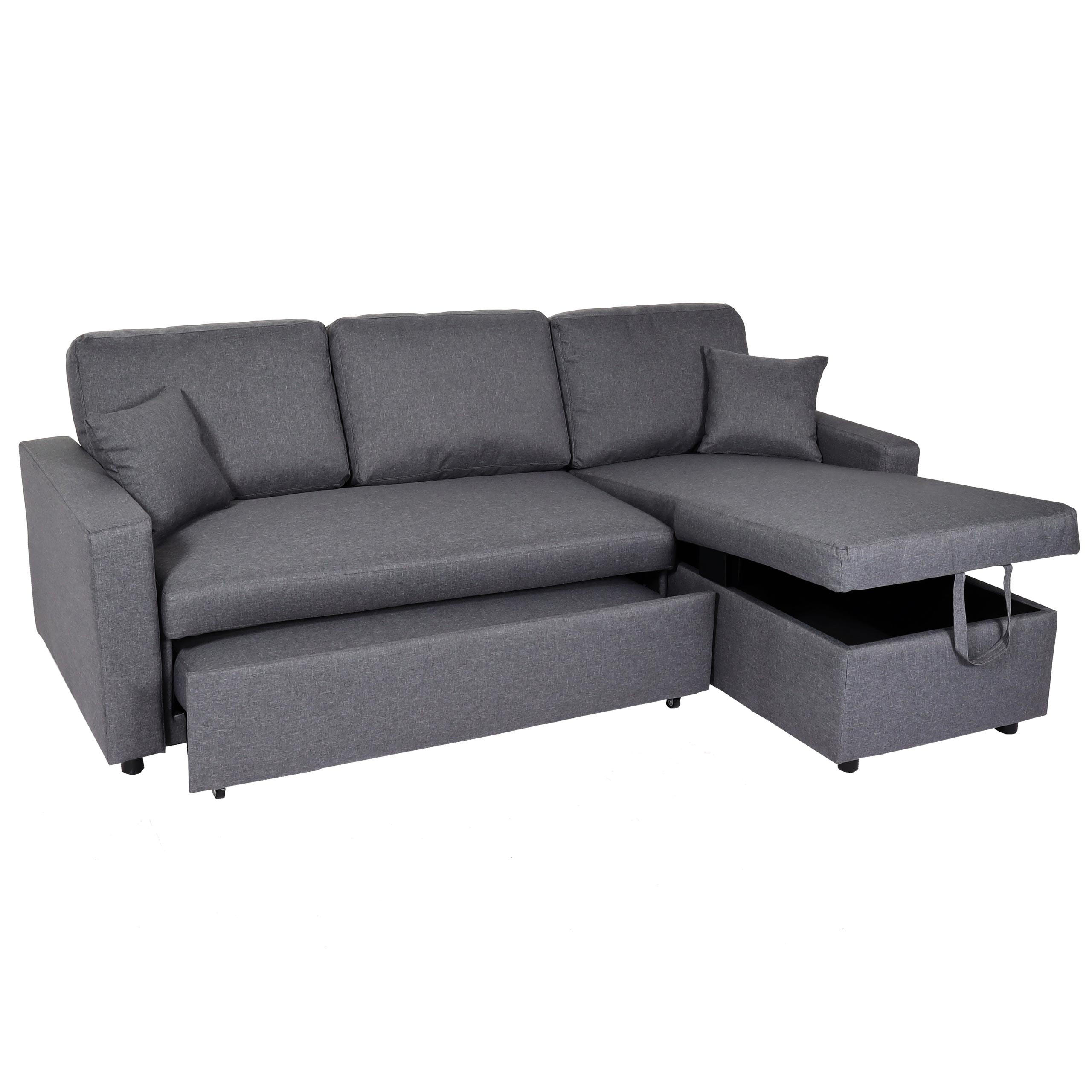 ECKSOFA MIT BETTKASTEN Grau - Grau, Textil (228/151cm) - MCW