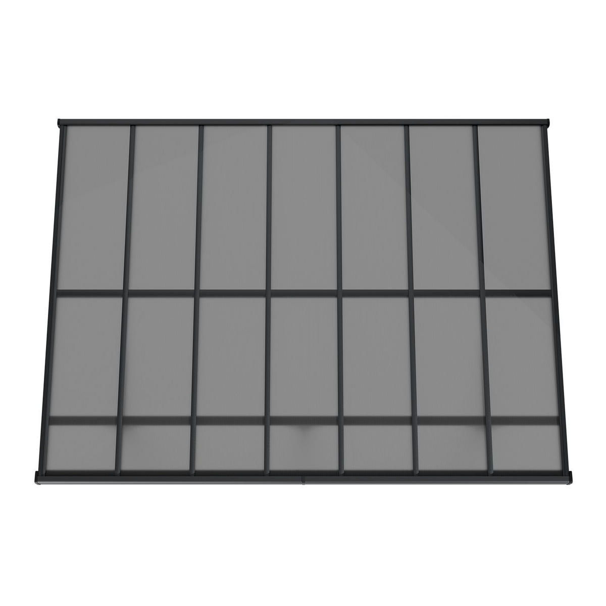 TERRASSENDACH Borneo Aluminium 4x3m dunkelgrau - Dunkelgrau, Metall (435/300/300cm) - Juskys