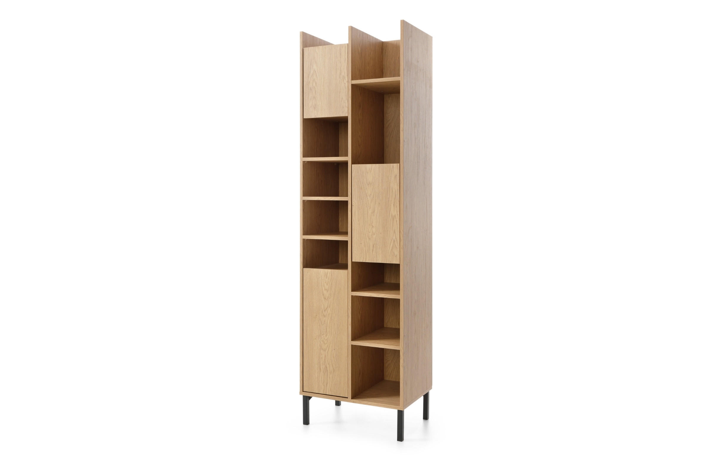 Deine Möbel 24 Kinderkleiderschrank Eukalyptusholz, Eiche, Schwarz 55x195x40 cm