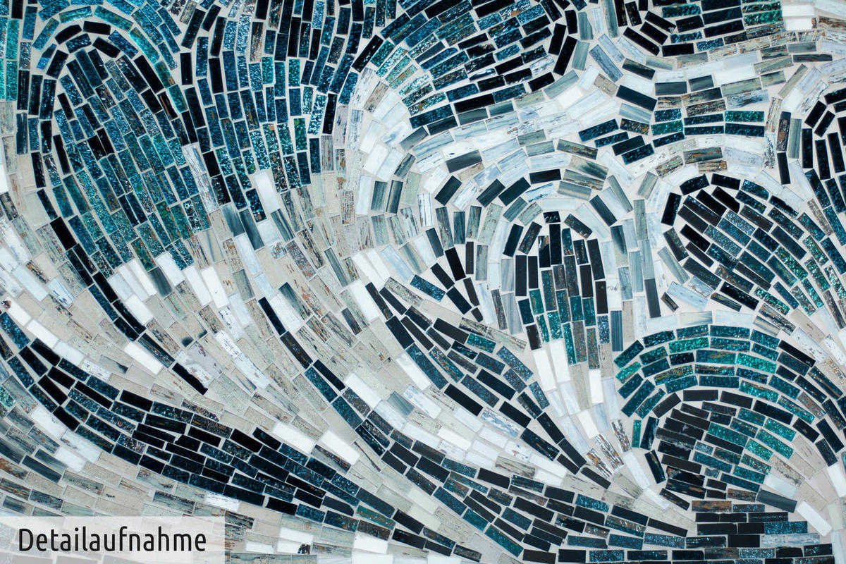 MOSAIK-WANDBILD Blau 100/45 cm - Blau, Glas (4.7/45cm) - KUNSTLOFT