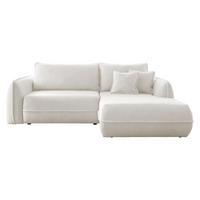 ECKSOFA Moho, Seite: Rechts - Creme/Schwarz, Holz/Kunststoff (254/162cm) - MIRJAN24