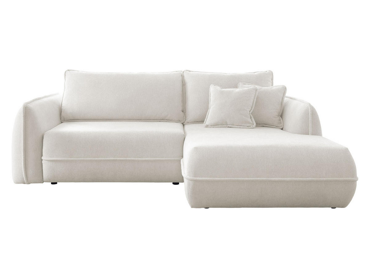 ECKSOFA Moho, Seite: Rechts - Creme/Schwarz, Holz/Kunststoff (254/162cm) - MIRJAN24
