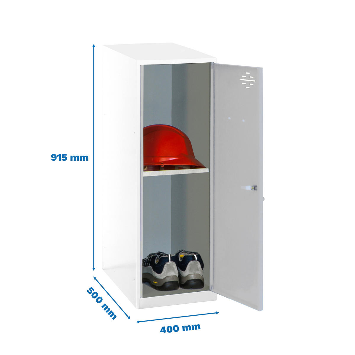 SCHLIESSFACHSCHRANK Amego HxBxT 91,5x40x50 cm 1x Fachboden Ohne Standfüße Grau-Weiß - Grau, Metall (40/91.5/50cm) - PROREGAL
