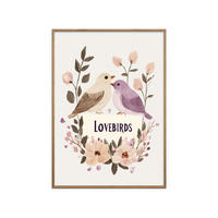 POSTER mit Rahmen Treechild - Lovebirds - Eichefarben/Multicolor, Holz/Papier (70/100cm) - Poster&Frame
